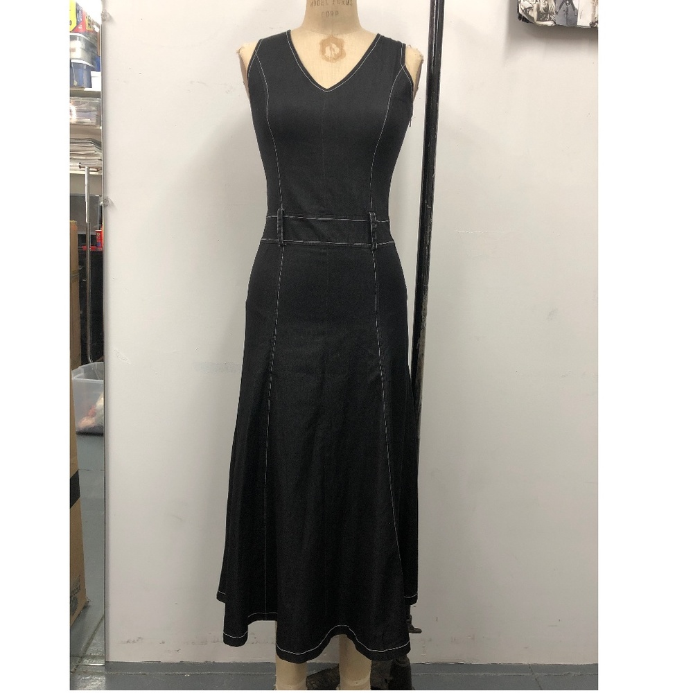 Black Denim Midi Dress